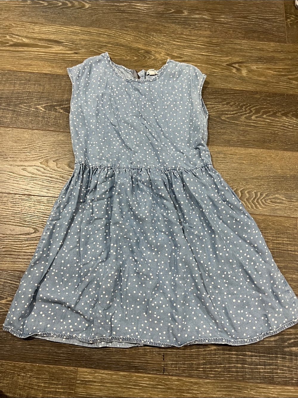 Splendid Light Blue Polka Dot Girls Casual Dress